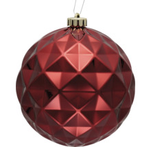 Roter Weihnachtsbaumschmuck mit geometrischem Muster
