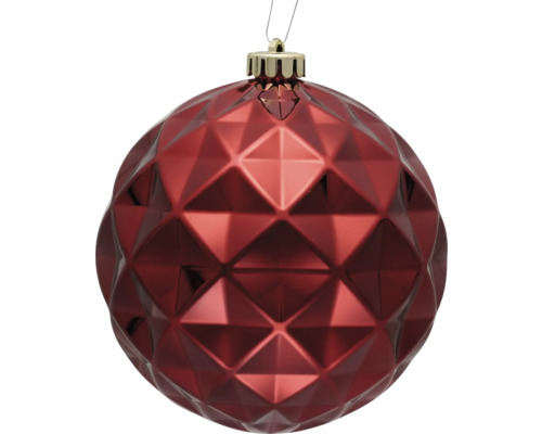 Roter Weihnachtsbaumschmuck mit geometrischem Muster