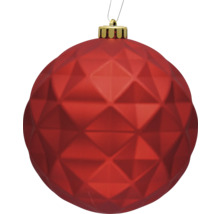 Rote Weihnachtskugel mit geometrischem Muster