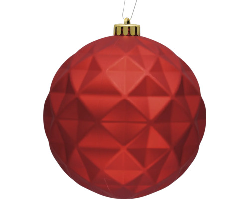 Rote Weihnachtskugel mit geometrischem Muster
