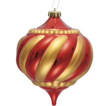 Rote und goldene Christbaumkugel