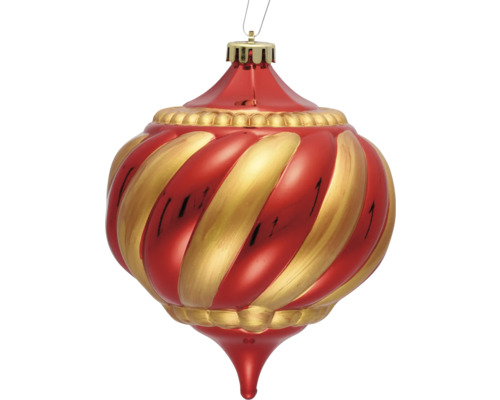 Rote und goldene Christbaumkugel