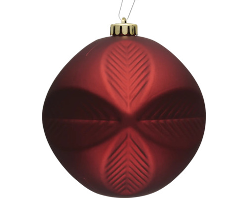 Roter Christbaumschmuck mit Blattmuster