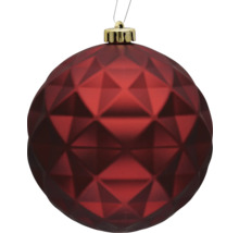 Rote Weihnachtskugel mit geometrischem Muster