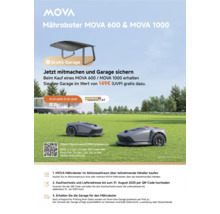 MOVA Mähroboter MOVA 600 und MOVA 1000 Aktion mit gratis Garage