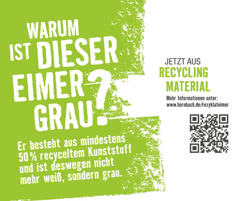Informationen zum Thema grauer Eimer aus Recyclingmaterial