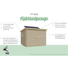 Fahrradgarage aus Holz mit Doppeltür und optionalem Solarpaket