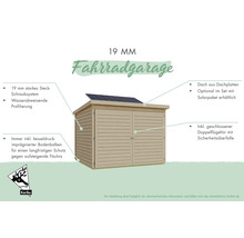 Fahrradgarage aus Holz mit Solarpaneel auf dem Dach