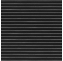 Nahaufnahme einer schwarzen Plissee-Jalousie zur Fensterdekoration und zum Sonnenschutz.