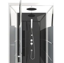 Dusche mit Paneel, Brausekopf und Armaturen