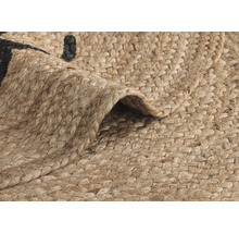 Nahaufnahme eines Teppichs aus Jute mit Muster