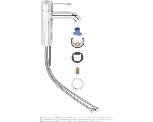 Waschtischarmatur mit Montagezubehör