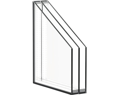Dreifachverglasung für Fenster mit Rahmen