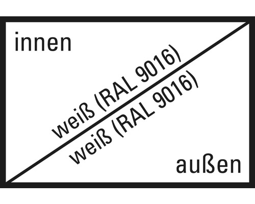 Symbol für Innen und Aussenbereich, Farbe Weiss RAL 9016