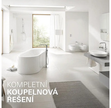 Helles Badezimmer mit Badewanne, Dusche, Waschbecken und Toilette