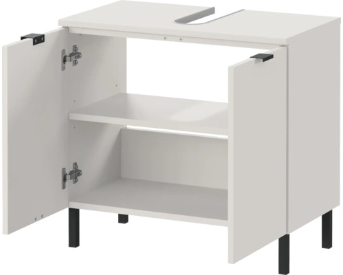 Waschtischunterschrank mit zwei Türen und offenem Fach