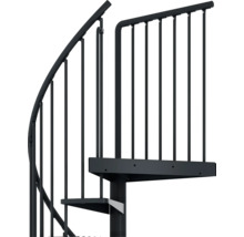 Wendeltreppe aus Stahl mit Geländer