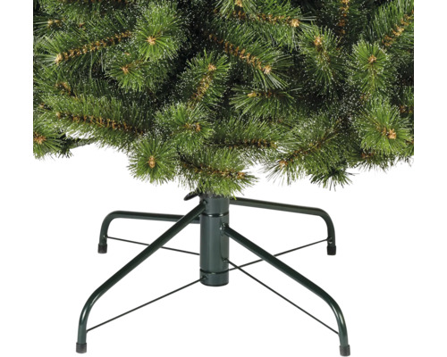 Detailansicht eines künstlichen Weihnachtsbaums mit Metallständer