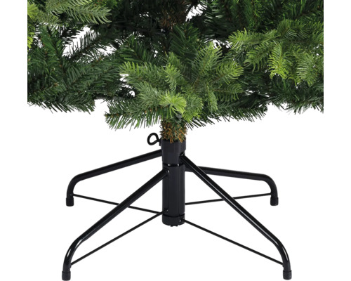 Detailansicht eines künstlichen Weihnachtsbaums mit Metallfuß