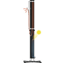 Solardusche mit Wasserschlauch und Brausekopf