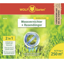 Wolf Garten Moosvernichter plus Rasendünger zur Rasenpflege, 8,75 Kilogramm für 250 Quadratmeter Fläche