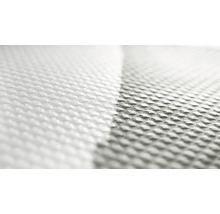 Nahaufnahme eines weißen, gewebten Stoffes mit Textur