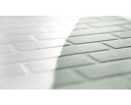 Nahaufnahme einer Wandfliese in Backsteinoptik