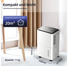 Luftentfeuchter zur Verwendung in Räumen bis maximal 20 Quadratmeter.