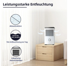 Luftentfeuchter mit Abtaufunktion und Aktivkohlefilter zur Entfeuchtung von Räumen