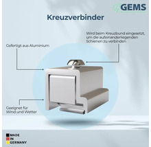 Kreuzverbinder aus Aluminium zur Verbindung von Schienen, geeignet für Wind und Wetter