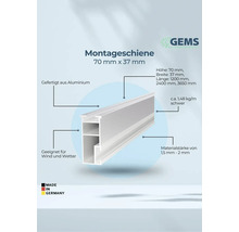 Montageschiene aus Aluminium, 70 mm x 37 mm, geeignet für Wind und Wetter, hergestellt in Deutschland