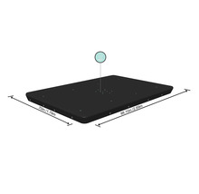 Schwimmplattform mit den Maßen 1,79 Meter mal 2,69 Meter.