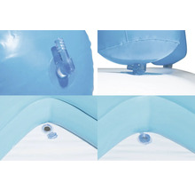 Detailansicht eines Pools mit Ventilen für Luft und Wasser.