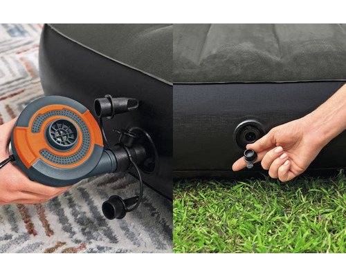 Aufblasbares Luftbett mit Handpumpe zum Aufpumpen und Entleeren