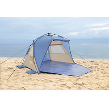 Strandmuschel mit Bodenplane am Sandstrand