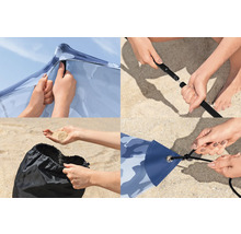 Aufbauanleitung für einen Sonnenschutz am Strand