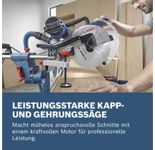 Bosch Kapp- und Gehrungssäge im Einsatz beim Schneiden von Holz