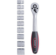 Ratschenschlüssel-Set mit verschiedenen Steckschlüsseleinsätzen