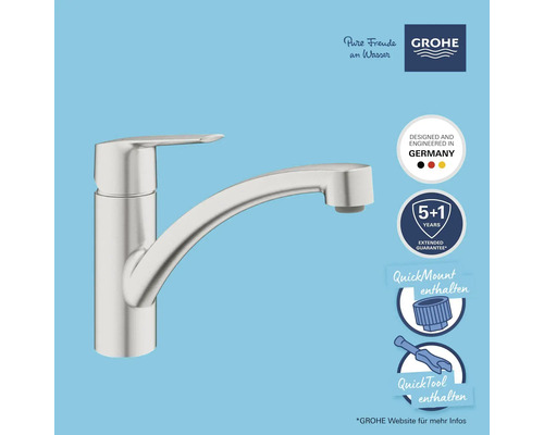 Küchenarmatur mit Auslauf und Grohe Logo