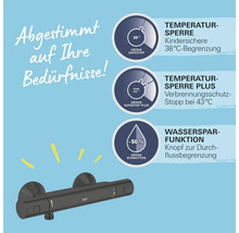 Grohe Thermostatarmatur mit Temperaturregler, Kindersicherung und Wassersparfunktion