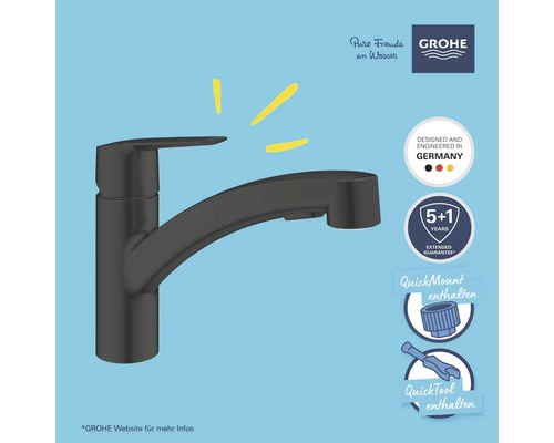 Grohe Armatur mit Schnellmontage-System und QuickTool