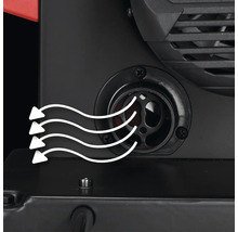 Detailaufnahme des Luftstroms eines Geräts.