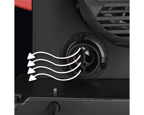 Detailaufnahme des Luftstroms eines Geräts.