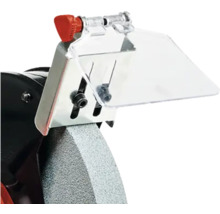 Schleifbock mit Schutzvorrichtung und Schleifscheibe