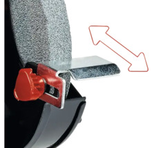 Schleifbock Detailansicht mit Werkstückauflage und Einstellschraube