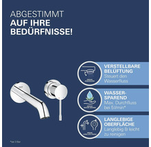 Wandarmatur mit verstellbarer Belüftung, wassersparend und langlebiger Oberfläche