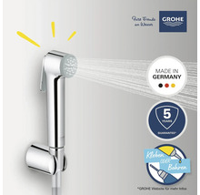 Grohe Bidet Dusche mit Wandhalterung und Wasseraustritt. Made in Germany. Fünf Jahre Garantie. Kleben oder Bohren.