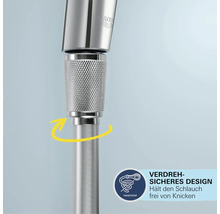 Verdrehsicheres Design hält den Duschschlauch knickfrei.