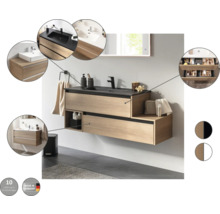Modernes Badezimmer mit Waschtischunterschrank, Waschbecken und Spiegel