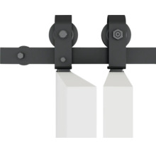 Schiebetürbeschlag mit Rollen und Führungsschiene